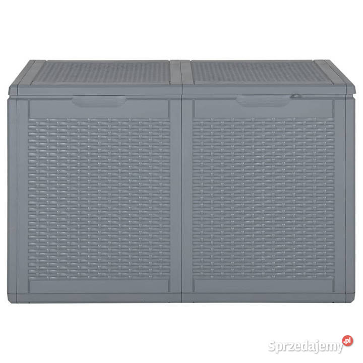 Skrzynia ogrodowa szara rattan PP 180 L WM364060