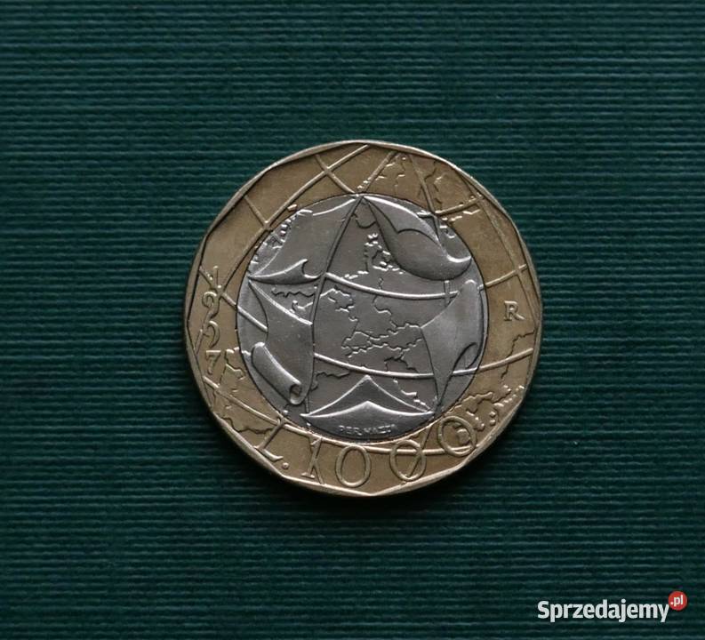 WŁOCHY 1000 lirów 1997r Błędna mapa NRD i RFN Numizmatyka śląskie Gliwice