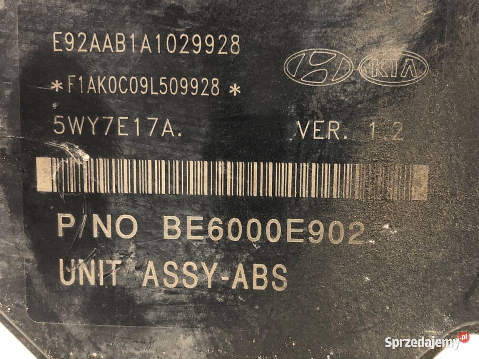 POMPA ABS HYUNDAI i10 589100X510 12 78 osobowe Układ ABS i ESP podkarpackie