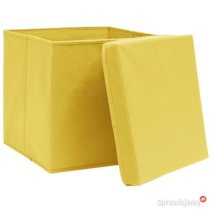 Pudełka z pokrywami 10 żółte 32x32x32 tkanina sprzedam