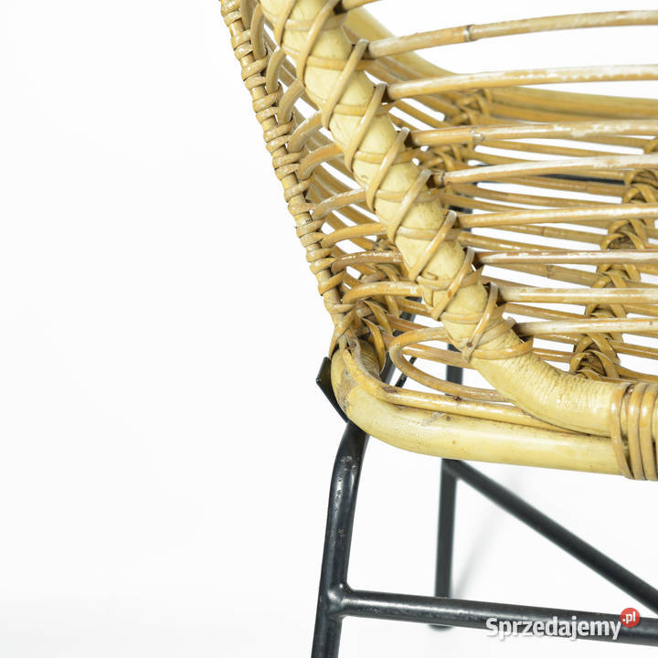 Rattanowy fotel kubełkowy Dania lata 60 Warszawa