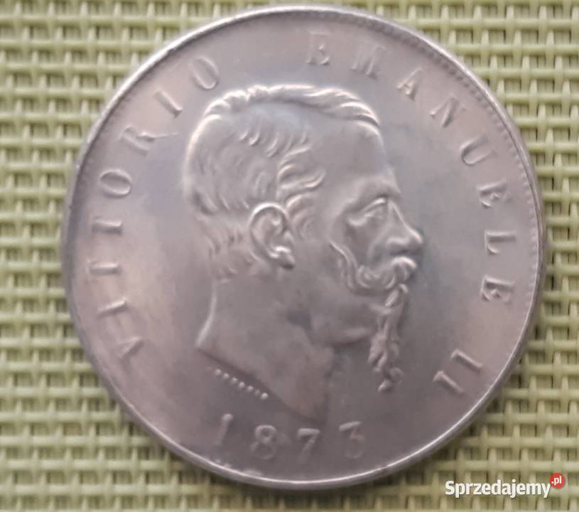 Moneta Kopia 5 LIRÓW 1873 VITTORIO EMANUEL II 18 Pruszków