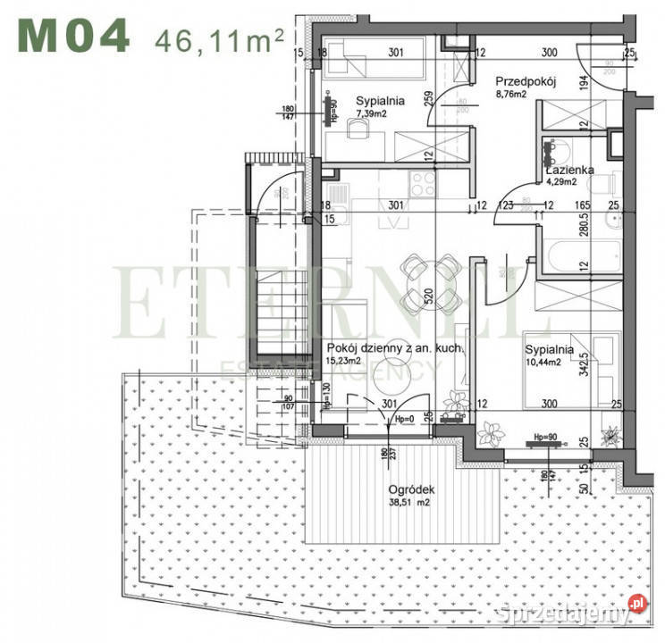Trzypokojowe mieszkanie z ogródkiem 4611m małopolskie Kraków sprzedam