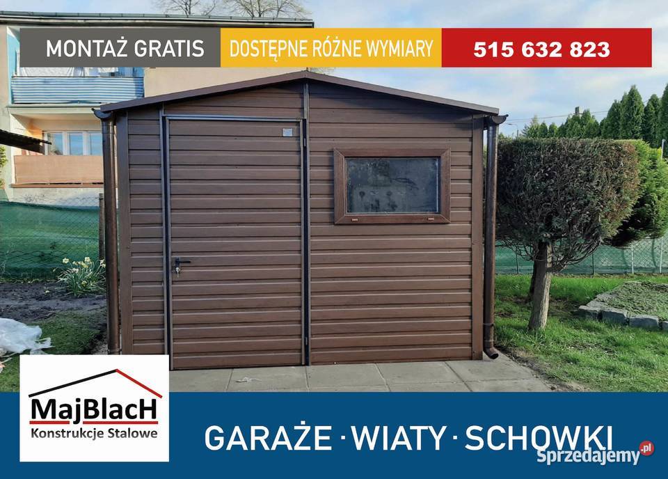 Ładny Biały Garaż Blaszany Blaszak Garaże Sokółka
