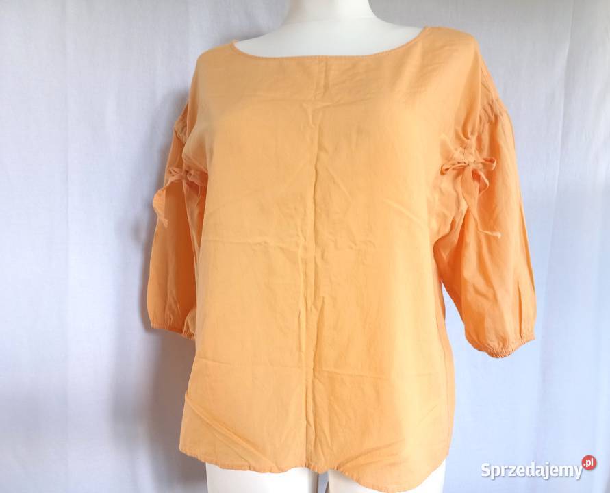 Bluzka żółta Letnia r 40 Bawełna ozdobne rękawy Bluzki i koszule Białystok