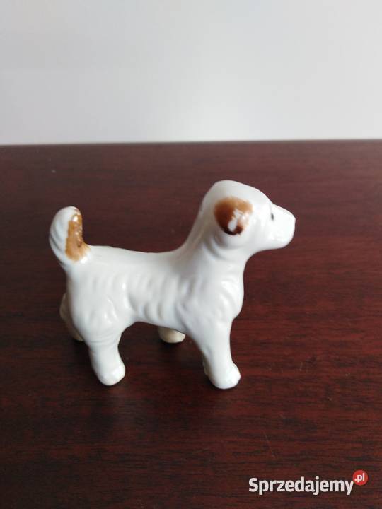Porcelanowa figurka pieska ręcznie malowana Antyki, Sztuka, Kolekcje Miejsce Piastowe