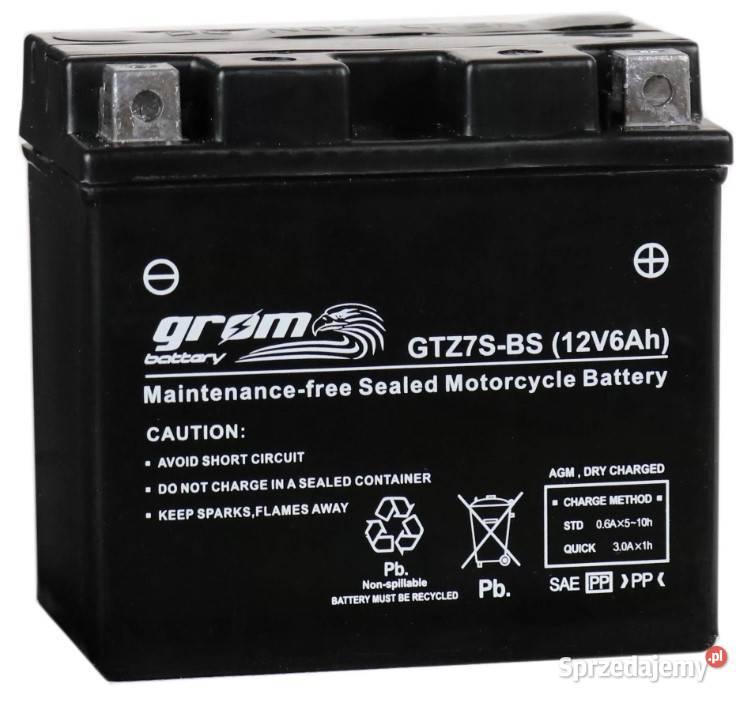 Akumulator motocyklowy GROM GTZ7SBS YTZ7SBS 12V Akumulatory motocyklowe Wałbrzych