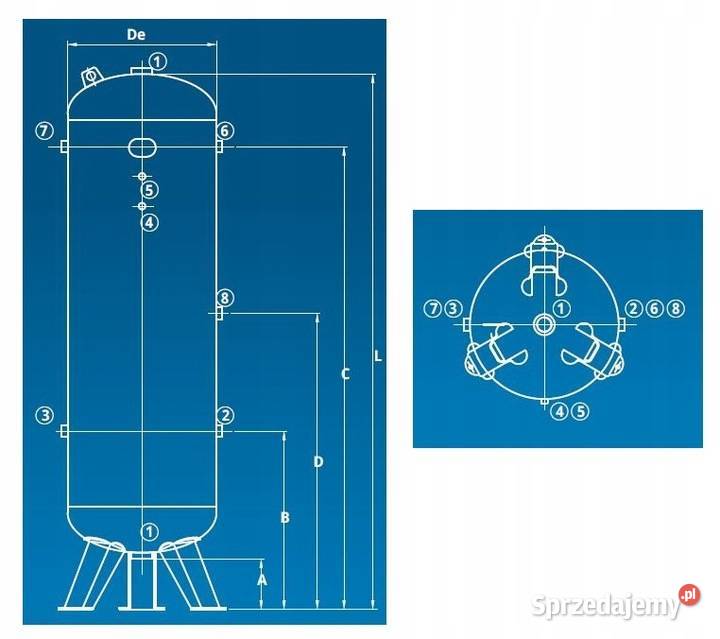 Zbiornik powietrza 500 Litrów pionowy Kupczyk Warka