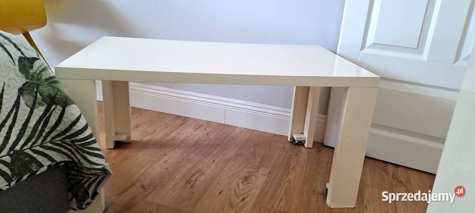elegancka biała ława na kółkach 51cm Białystok