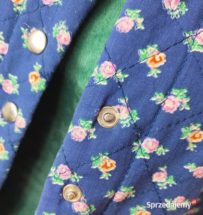 Krótka kurta wiosenna vintage M 38 granatowa kolorowy Szczecin