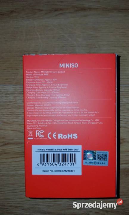 Słuchawki bezprzewodowe tłumaczące Miniso Pozostałe Warszawa