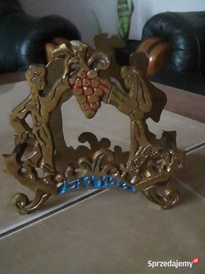 Stary mosiężny żydowski serwetnik Janów Lubelski