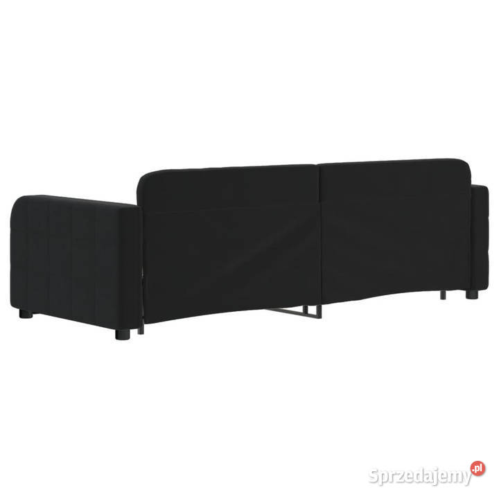 Sofa rozsuwana z szufladami czarna aksamit Warszawa