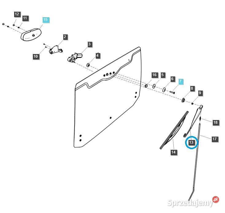 Ramię tylnej wycieraczki TRG750 LS Tractor Tajęcina