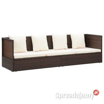 vidaXL Sofa ogrodowa z poduszkami polirattan Meble
