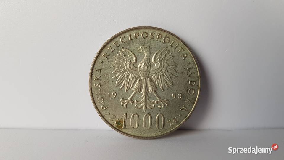 1000 Papież Jan Paweł II 1983 Ag 625 srebro śląskie Dąbrowa Górnicza