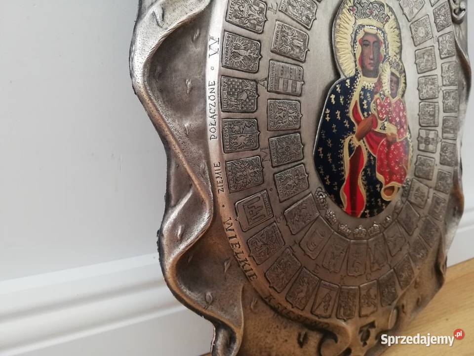 Piękny ryngraf z Matką Boską Częstochowską Łódź