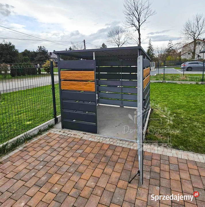 Wiata śmietnikowa 2x2 m antracyt drewnopodobny Szczecin
