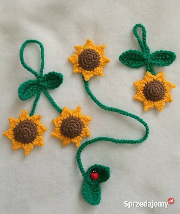 Słoneczniki wykonane na szydełku łódzkie Łask