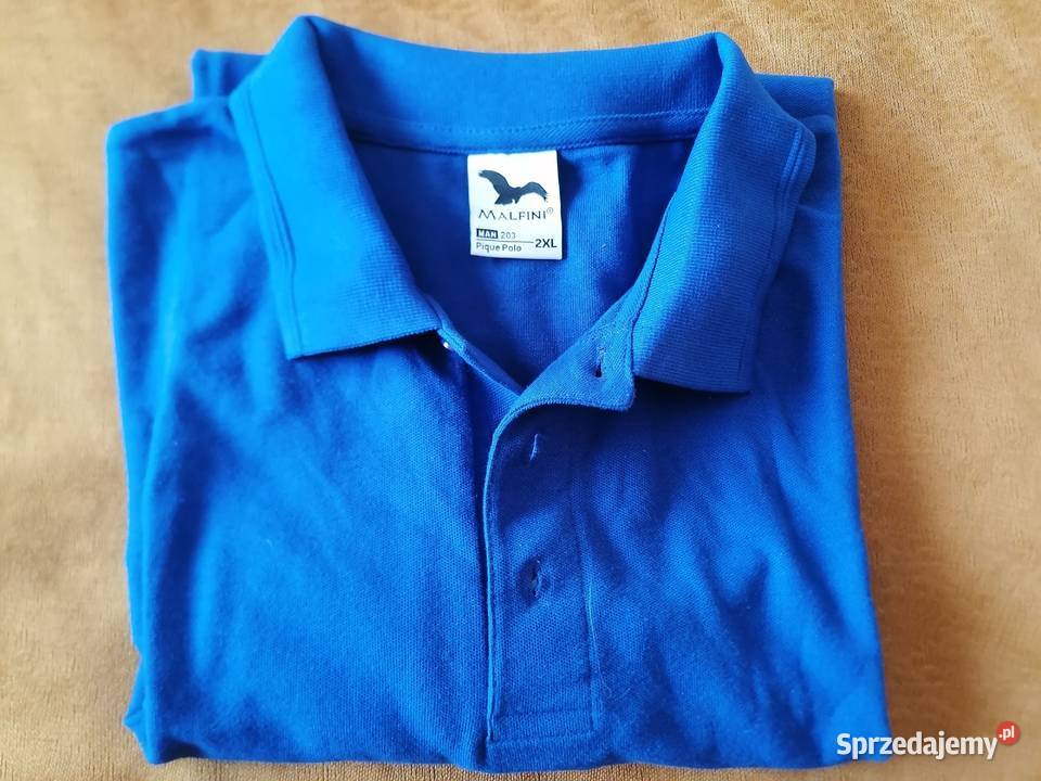 Koszula męska polo niebieska MALFINIRozmiar 2XL Rozmiar XXL Odzież codzienna Łódź