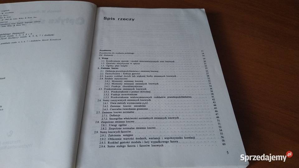 Optyka statystyczna Joseph W Goodman Gdańsk