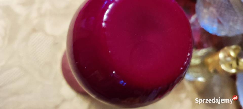 Wazon czerwony szkło Bohemia początek XX wieku dolnośląskie Wrocław