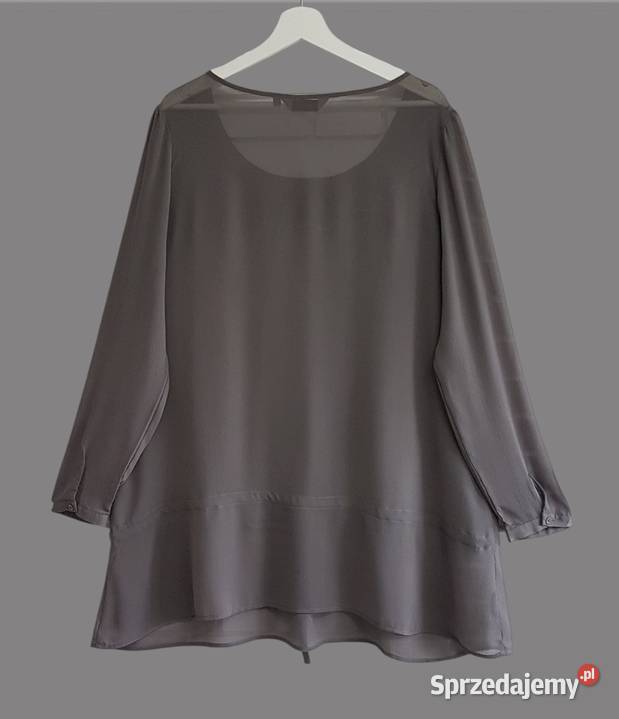 Damska elegancka bluzka szara długim rękawem Chrzanów