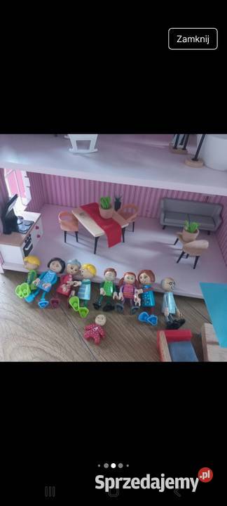 Drewniany domek lalek z akcesoriami Drewno  Lalki i akcesoria dolnośląskie Domaszczyn