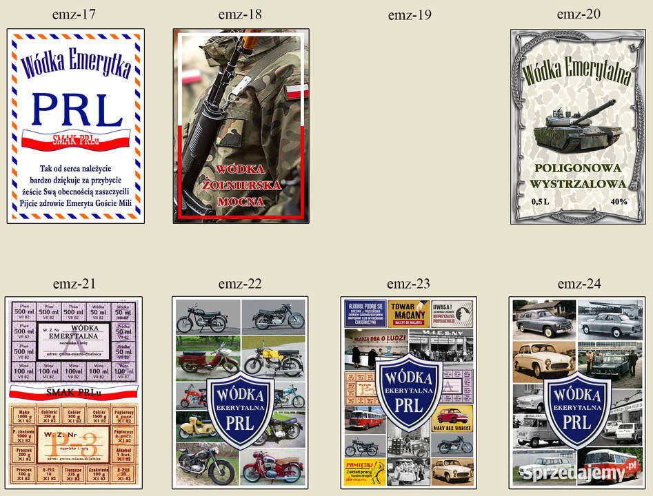 Naklejki Etykiety na WÓDKĘ EMERYTURA alkohol Dąbrowa Górnicza