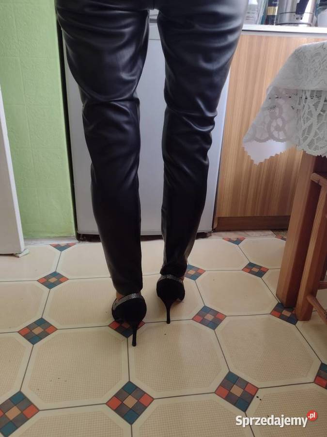 40L ZARASkórzane legginsy spodnie rurki z