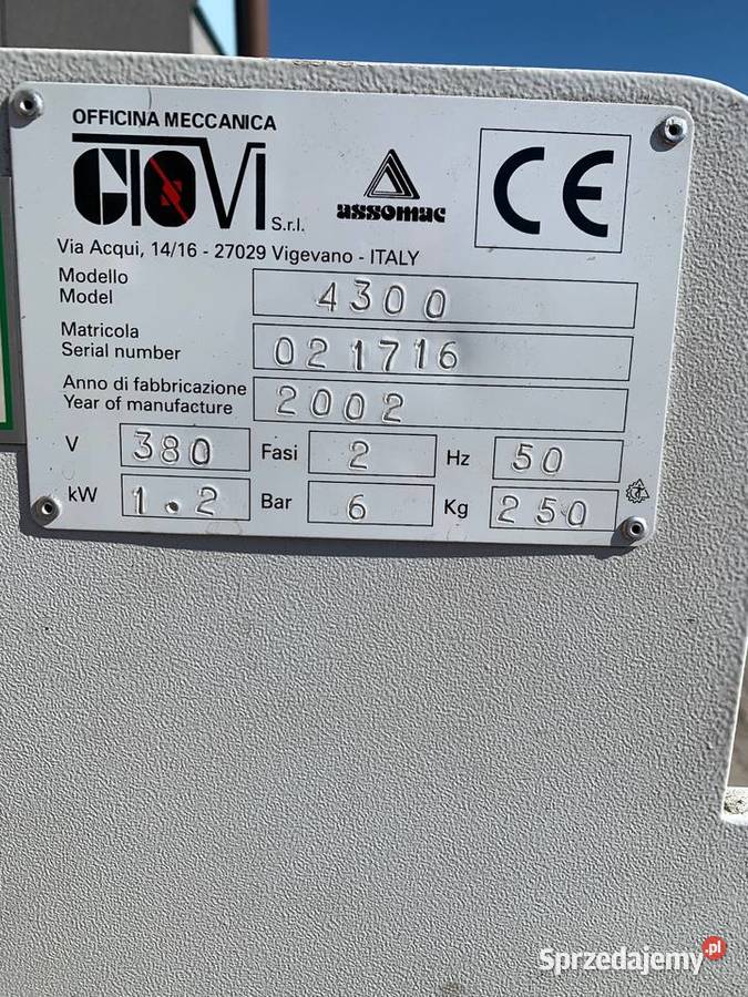 Giovi Sabal 4300 maszyna do formowania cholewki Łaskarzew sprzedam
