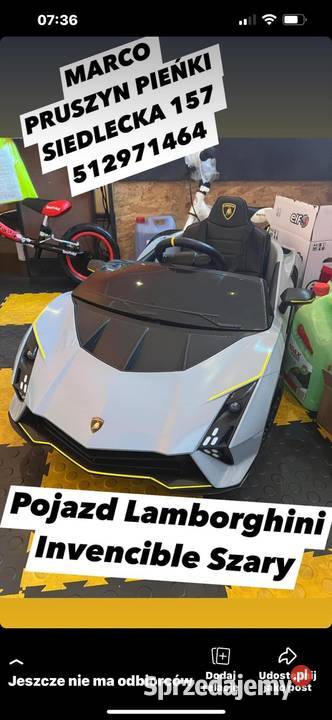 Pojazd Lamborghini Invencible Szary Siedlce
