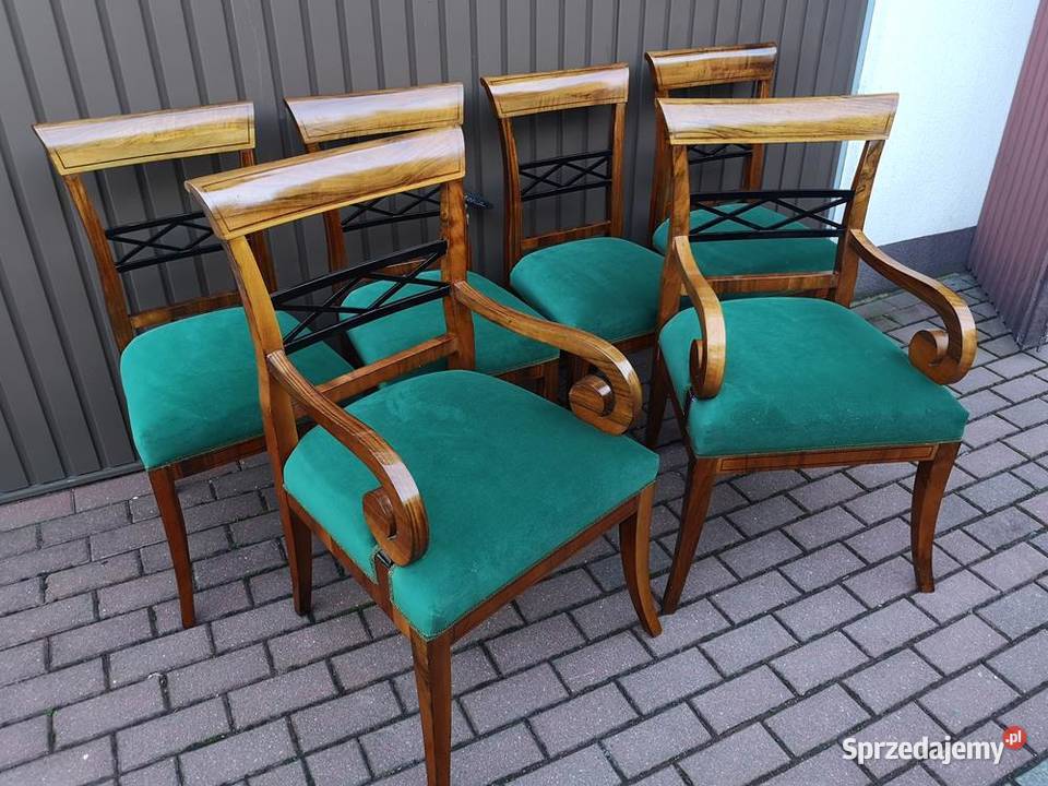 KrzesłaFotele Komplet Biedermeier Orzech Stare