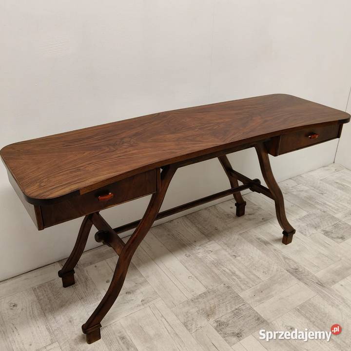Biurko Mid century art deco orzech lata 50te Radomsko