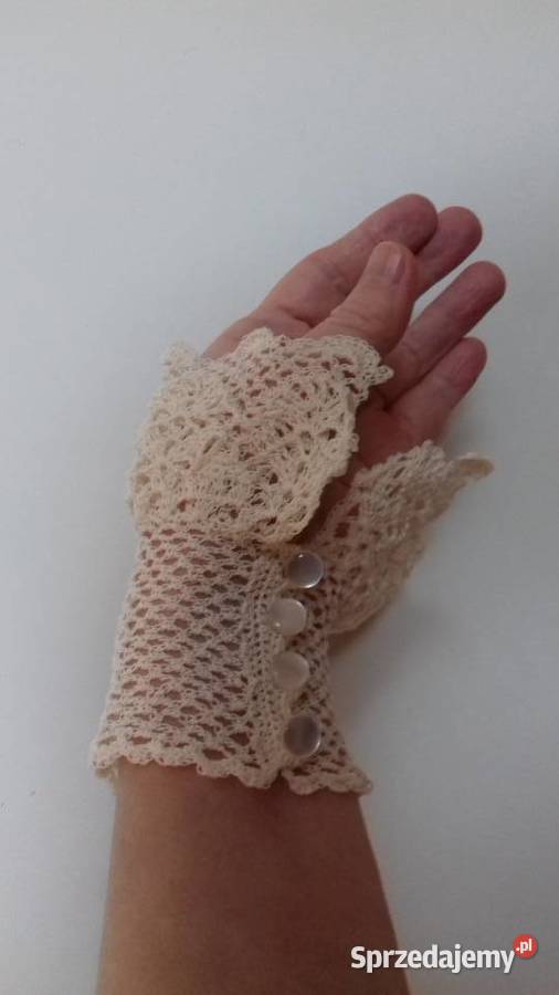 rękawki mitenki szydełkowe mankiety rękawiczki sprzedam