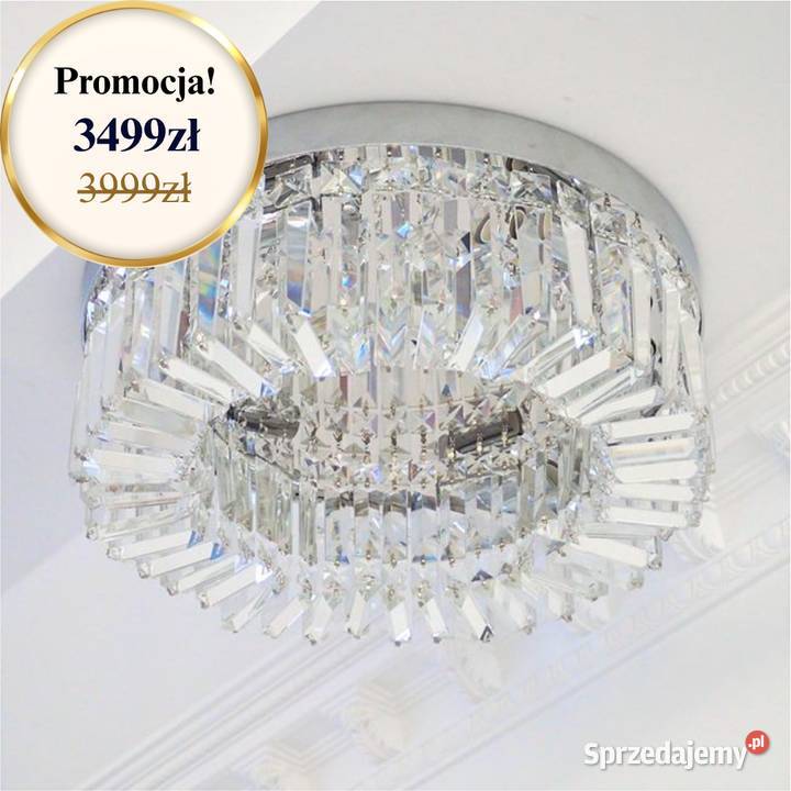 Plafon STELLA Kryształowy Glamour Srebrny Plafony Warszawa