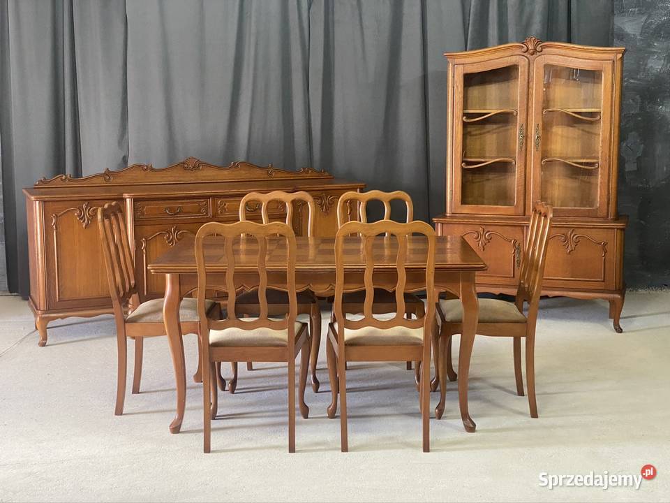Witryna dębowa ludwikowska biblioteczka 183cm Budno