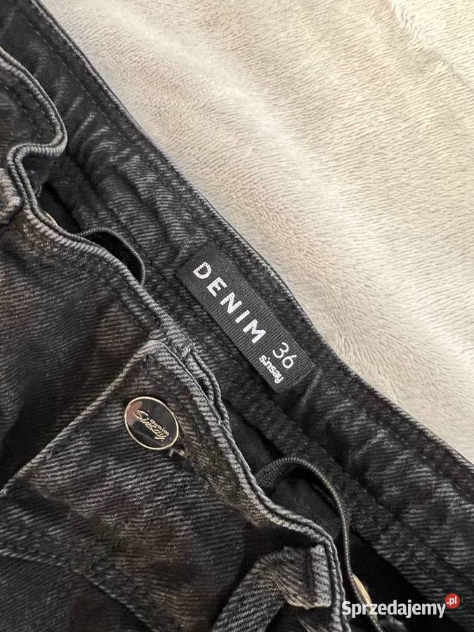 Kuloty spodnie jeansowe jeansy czarne HIT Moda i Styl