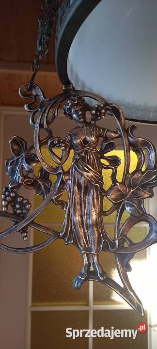 Duża wisząca lampa naftowa z bocznymi łódzkie Skierniewice