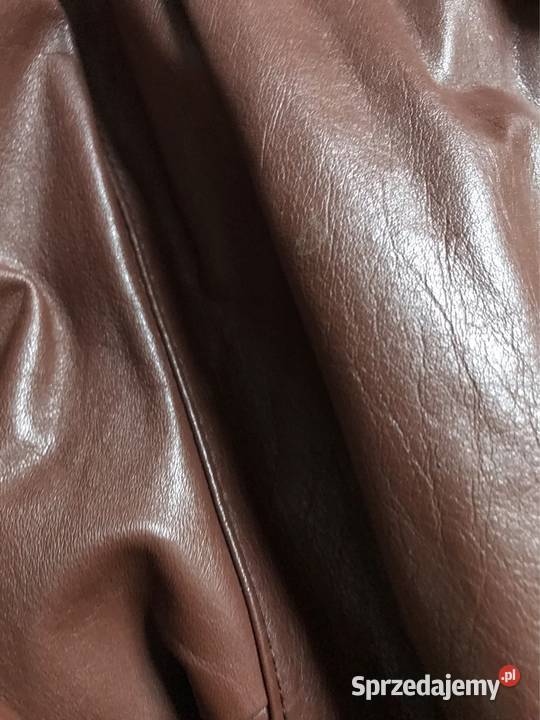 Długi damski skórzany płaszcz vintage PRL Renoma mazowieckie