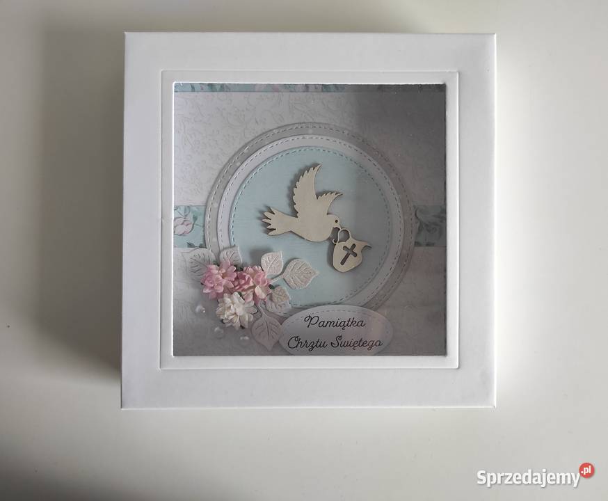 Kartka ręcznie robiona na Chrzest Święty z Łódź