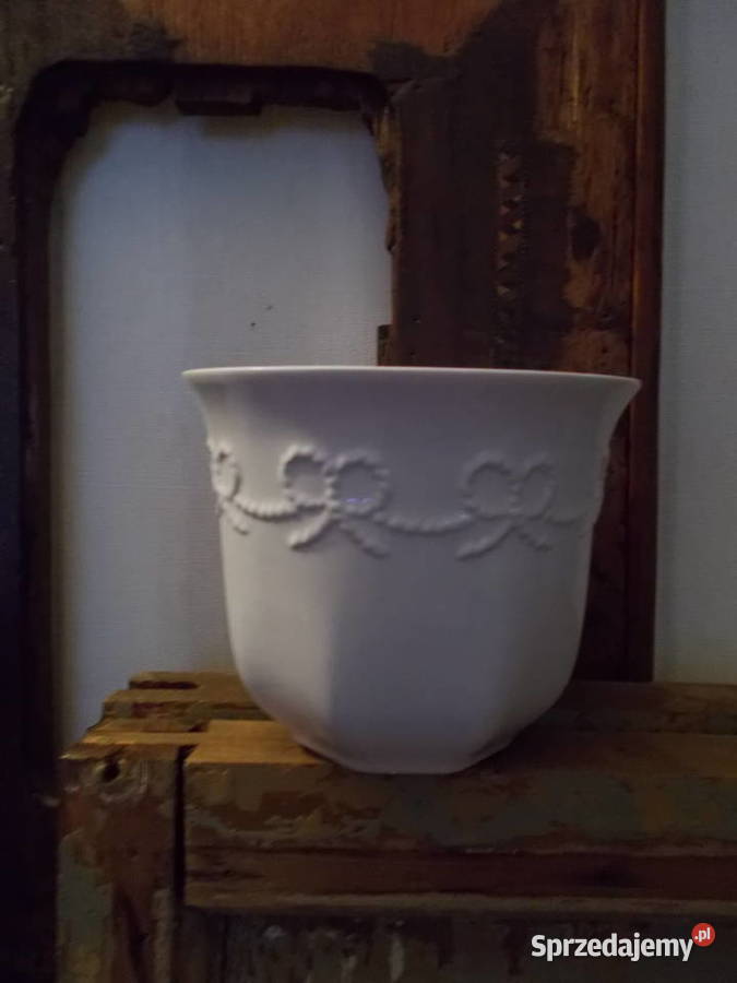 Cudowna Osłonka na Doniczkę z Kokardkami Biel Szczecin