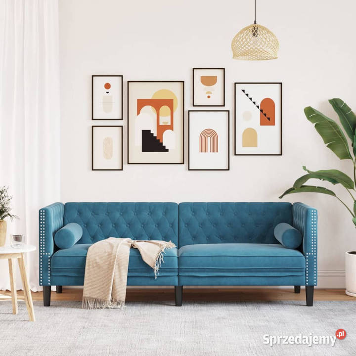 Sofa Chesterfield z wałkami trzyosobowa mazowieckie Warszawa