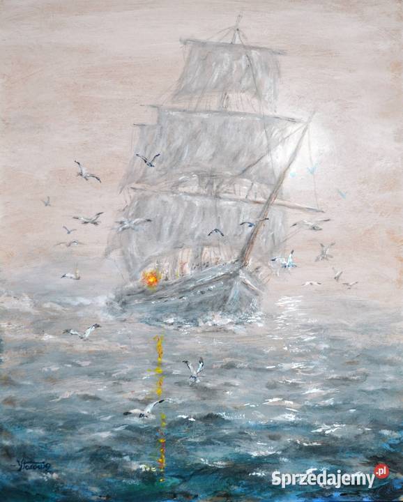 Obraz olejny WE MGLE 50x40 Malarstwo Gliwice sprzedam