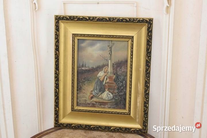 Józef Chełmoński Kobieta Kapliczce Religijny Obrazki i obrazy sprzedam