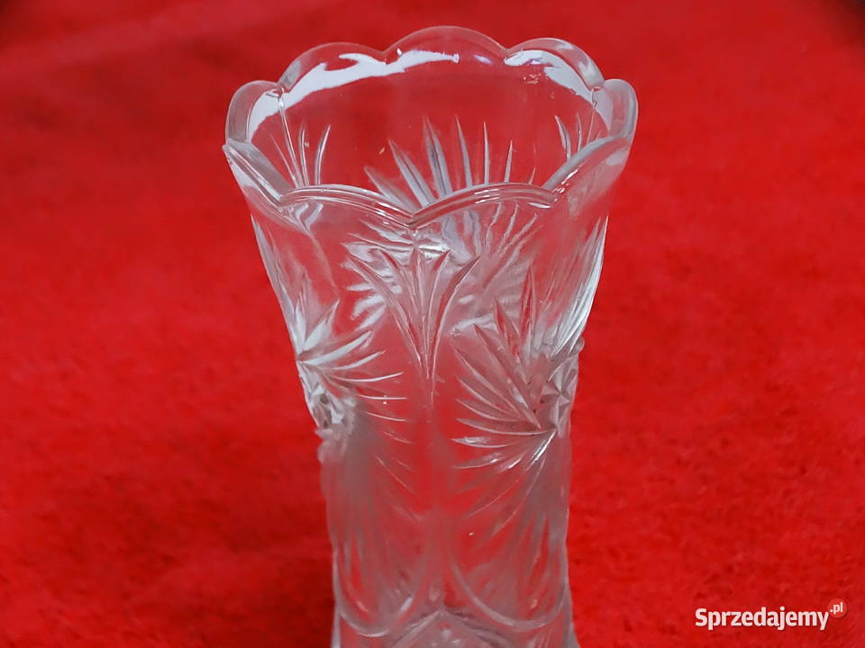 SYGNOWANY Kryształowy Wazon Vintage Made in Biłgoraj