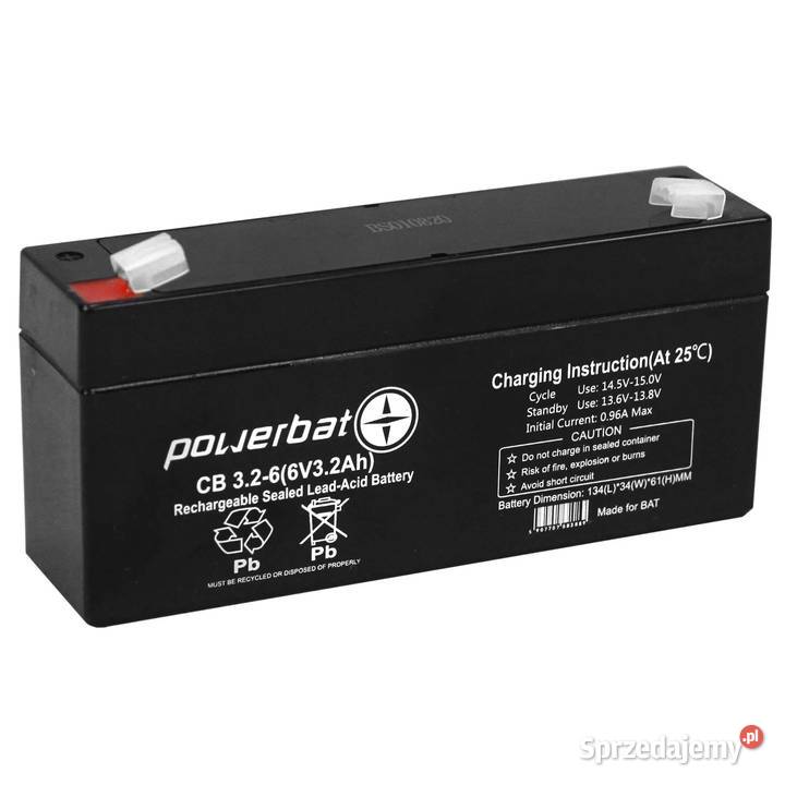 Akumulator żelowy POWERBAT CB 326 6V 32Ah Ruda Śląska