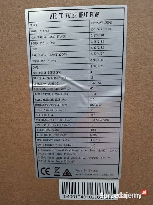 Pompa ciepła Luckingstar 8kW Kłoczew