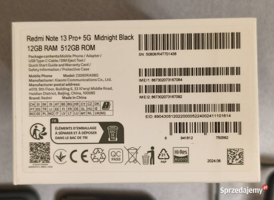 Telefon Redmi Note 13 Pro plus 5g 12512 gb Olsztyn