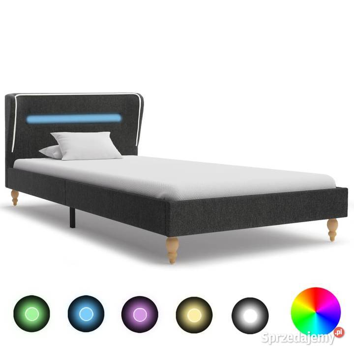 vidaXL Rama łóżka z LED, ciemnoszara, juta,280592
